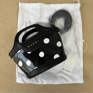 Marni Black and White Polka Dot Mini Bag